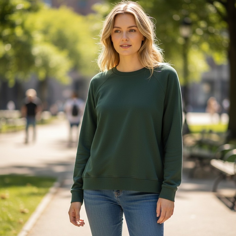 Athleta Green Crewneck Sweatshirt XS Long Sleeve Relaxed Fit Pullover Top